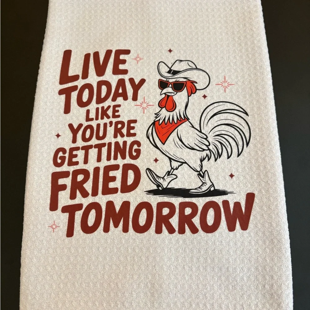 Handmade‎ New - Live Today - Microfiber Kitchen Farmhouse Sarcasm Towel